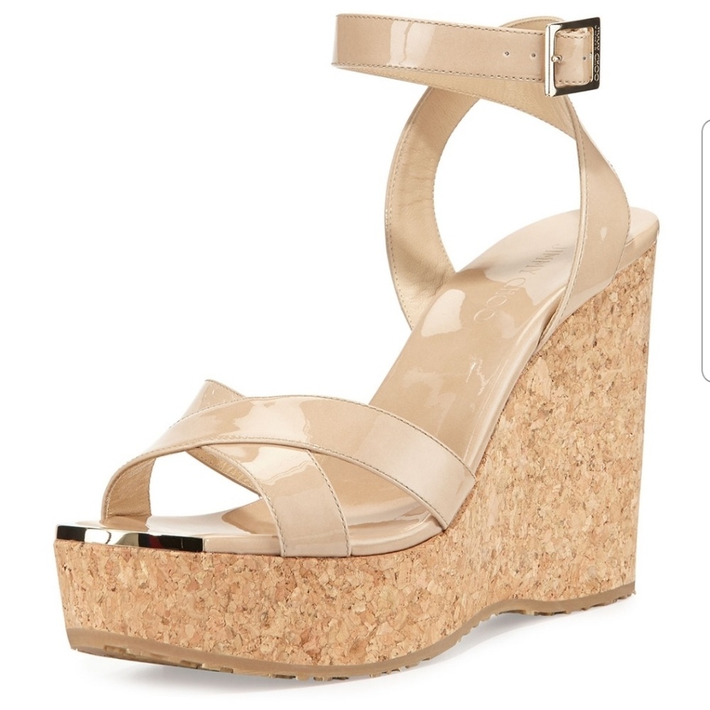 Jimmy Choo Papyrus Wedge Nude color